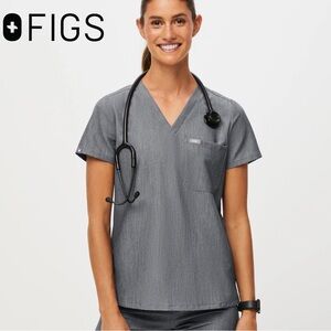 Figs Womens Technical Collection Graphite Gray Vneck Blouse Scrub Top | Size XXL